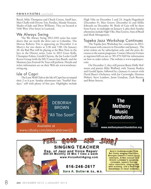 JAM Dec/JAN 2013 - Download now - Kansas City Jazz Ambassadors