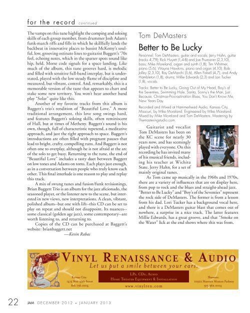 JAM Dec/JAN 2013 - Download now - Kansas City Jazz Ambassadors