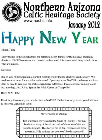 January 2012 NACHS Newsletter