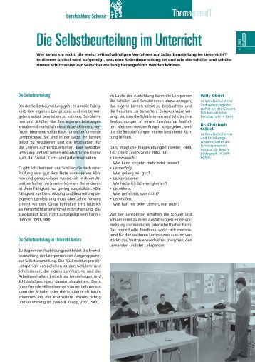 Die Selbstbeurteilung im Unterricht - Edudoc