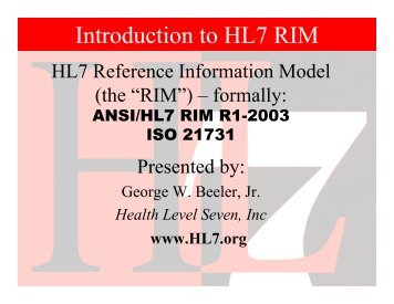 Reference Information Model (RIM) - HL7