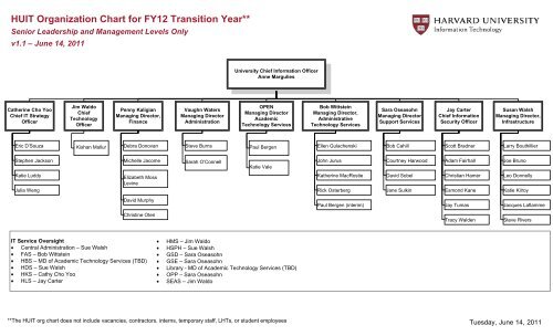 Huit Organization Chart For Fy12 Transition Year Isites