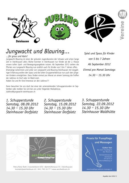 Ausgabe 06/2012 - Aspekte Steinhausen