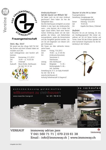 Ausgabe 06/2012 - Aspekte Steinhausen