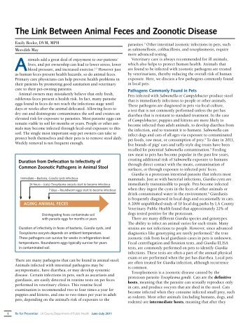 The Link Between Animal Feces and Zoonotic Disease