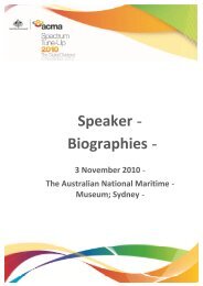 Speaker Biography booklet - ACMA