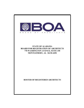 State of alabama board for registration of architects