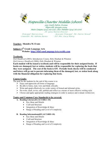 Hapeville Charter Middle School - Ms. Evans Language Arts - Weebly