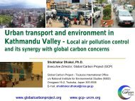 Urban transport and environment in Kathmandu Valley