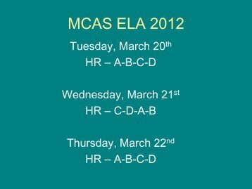 MCAS ELA 2009