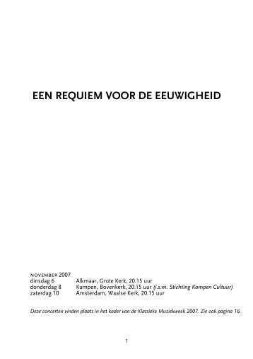 een requiem voor de eeuwigheid - Nederlandse Bachvereniging