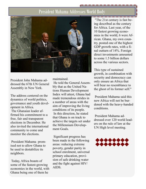 2012 newsletter click here - Ghana