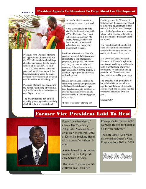 2012 newsletter click here - Ghana