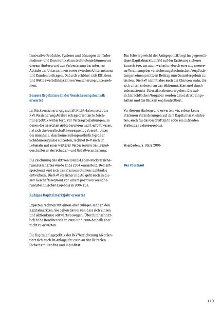 R+V Versicherung AG Konzerngeschäftsbericht Geschäftsbericht
