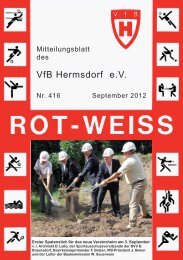 VfB Hermsdorf eV Vereinszeitung ROT-WEISS