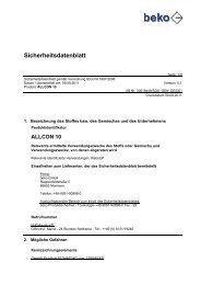 Sicherheitsdatenblatt - beko GmbH