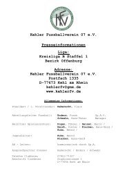 Kehler Fussballverein 07 e.V. Presseinformationen Liga ... - Kehler FV