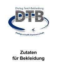 Zutaten für Bekleidung - Dialog Textil-Bekleidung