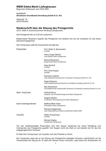 WBW Edeka-Markt Lüdinghausen Niederschrift ... - Competitionline