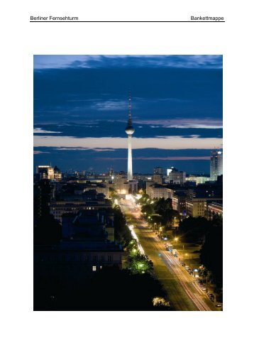 Bankettmappe des Berliner Fernsehturms