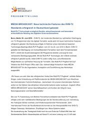 MEDIA BROADCAST: Neue technische Features des DVB-T2 ...