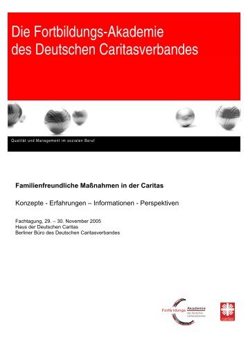 Familienfreundliche Maßnahmen in der Caritas - DIAG-MAV Freiburg