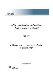 Sozialwissenschaftlicher Fachinformationsdienst - soFid - Sowiport