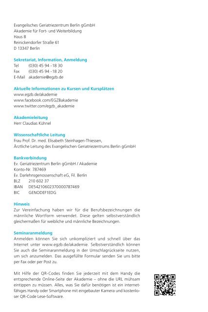 Kursprogramm 2013 - Evangelisches Geriatriezentrum Berlin