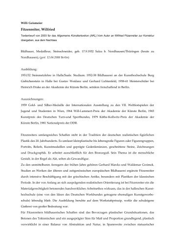 Geismeier, AKL.pdf - Wilfried Fitzenreiter