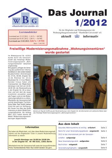 Das Journal 1/2012 - "Humboldt-Universität" eG