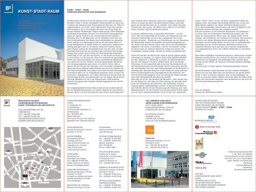 Kunst-Stadt-Raum Faltblatt - Berlinische Galerie