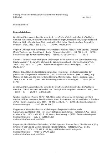Stiftung Preußische Schlösser und Gärten Berlin ... - Friederisiko