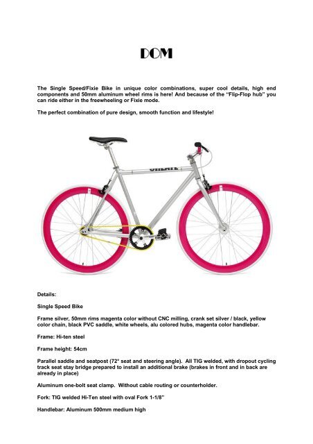 single speed bike brakes