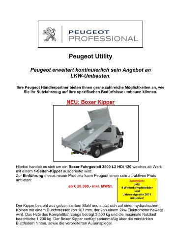 NEU: Boxer Kipper - Peugeot