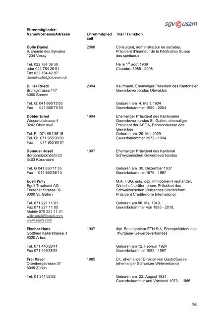 Ehrenmitglieder des sgv Stand 09.02.2012 - Schweizerischer ...