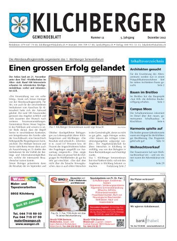 Ausgabe Dezember 2012 - Gemeinde Kilchberg