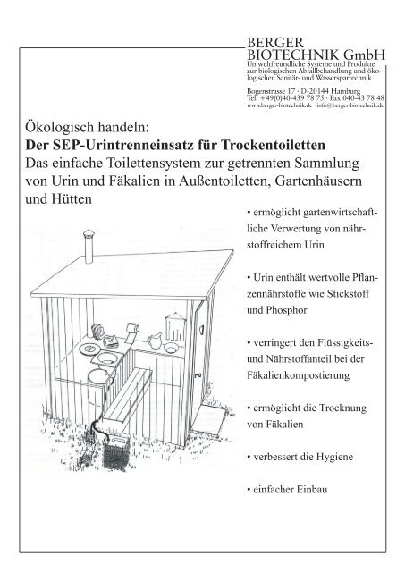 Der SEP-Urintrenneinsatz für Trockentoiletten - Berger Biotechnik ...