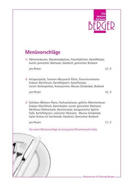 Partyservice & Catering Berger - Metzgerei Berger