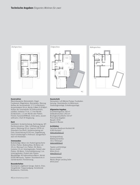 Das Einfamilienhaus 4/2012 – FENIA (PDF) - SWISSHAUS AG