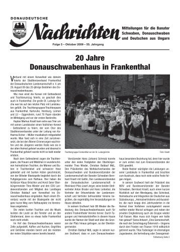 20 Jahre Donauschwabenhaus in Frankenthal - Donaudeutsche ...