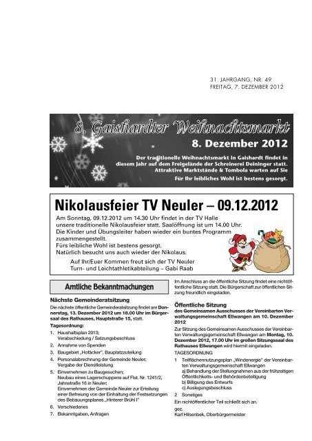 Nikolausfeier TV Neuler – 09.12.2012