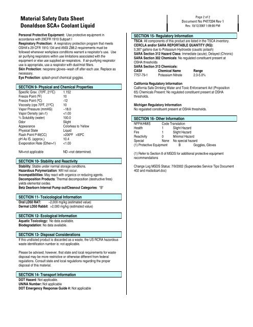 Msds Radiator Coolant Material