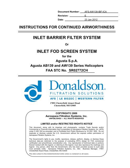 inlet fod screen system - Donaldson Company, Inc.
