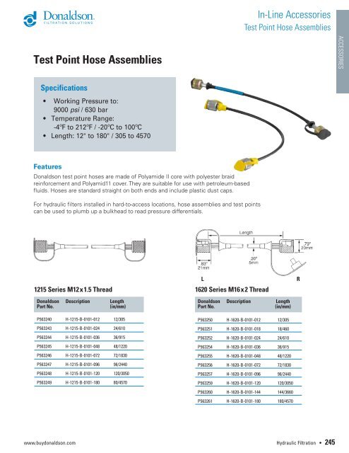 Test points -  Donaldson Company, Inc.