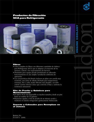 Productos de Filtración SCA para Refrigerante - Donaldson ...