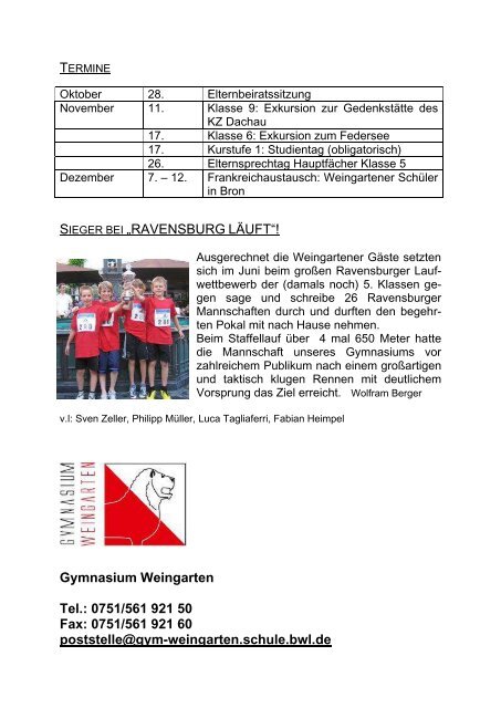 ABSEITS DER SICHEREN PFADE… - Gymnasium Weingarten