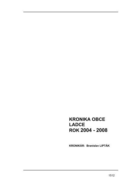 Kronika obce Ladce - roky 2004