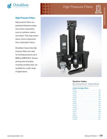 High Pressure Filters - Donaldson Company, Inc.