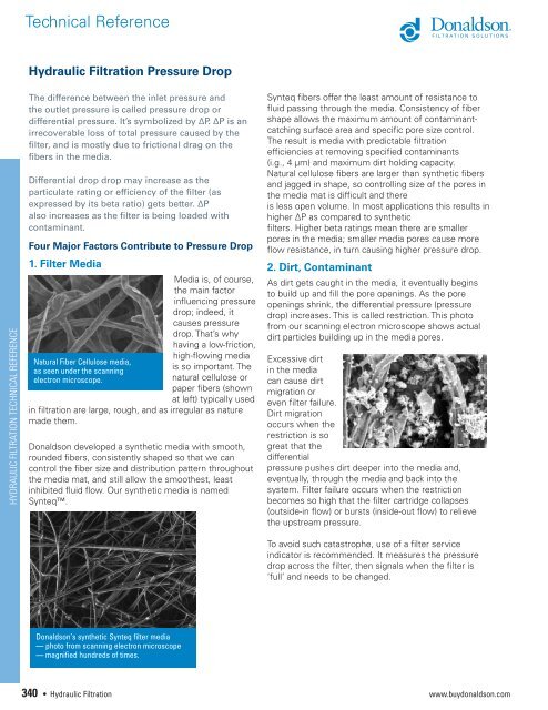 Hydraulic Filtration Technical Reference - Donaldson Company, Inc.
