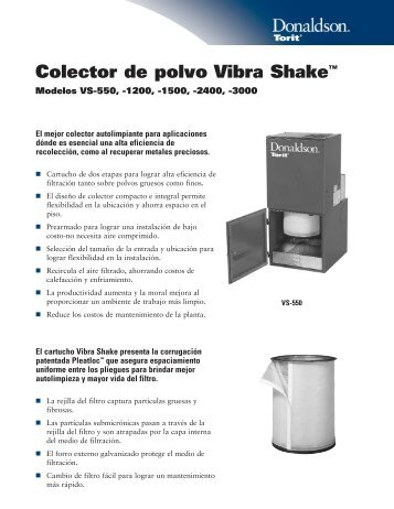 Colector de polvo Vibra Shake - Donaldson Company, Inc.